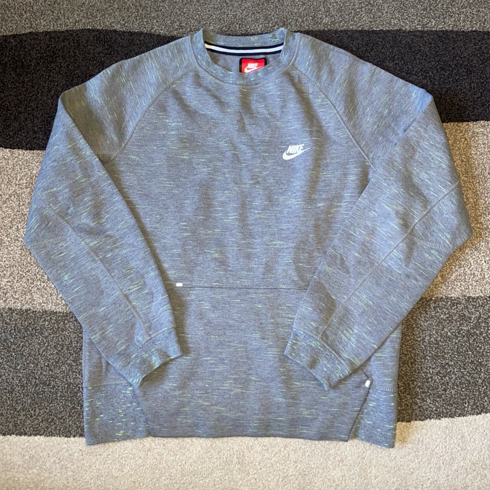 Nike Gray Kangaroo Pocket Crew Sweatshirt Mens Medium Sweatshirt